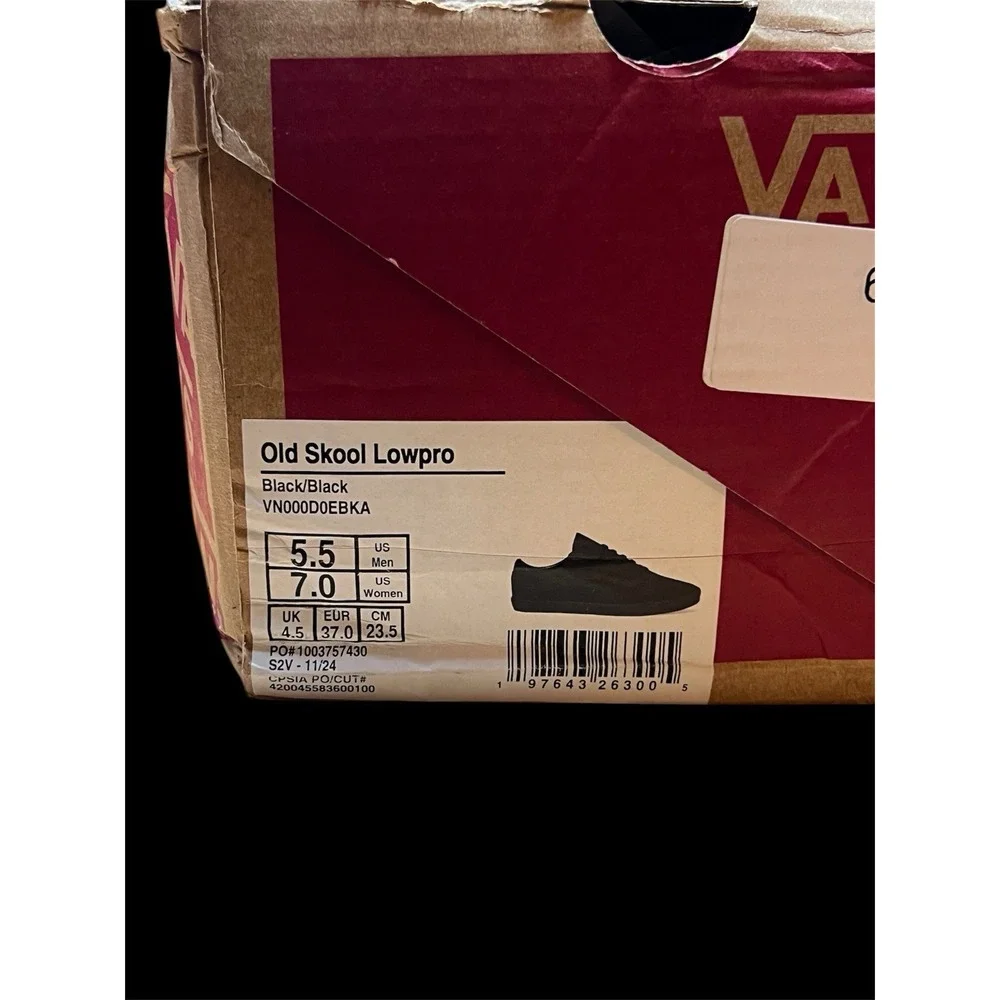 Size 5.5 - Vans Old‎ Skool Lowpro Unisex Black - VN000D3HBKA